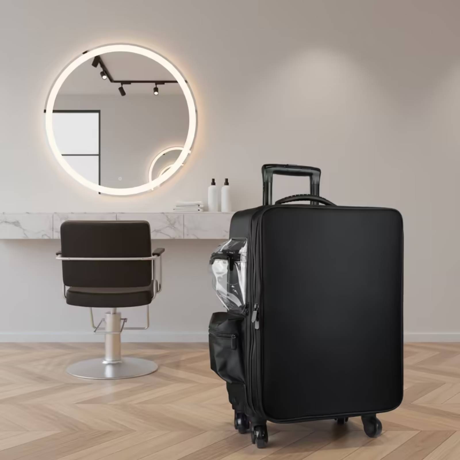 Backpacks - Makeup Case with Rotating Wheels Hard-Sided