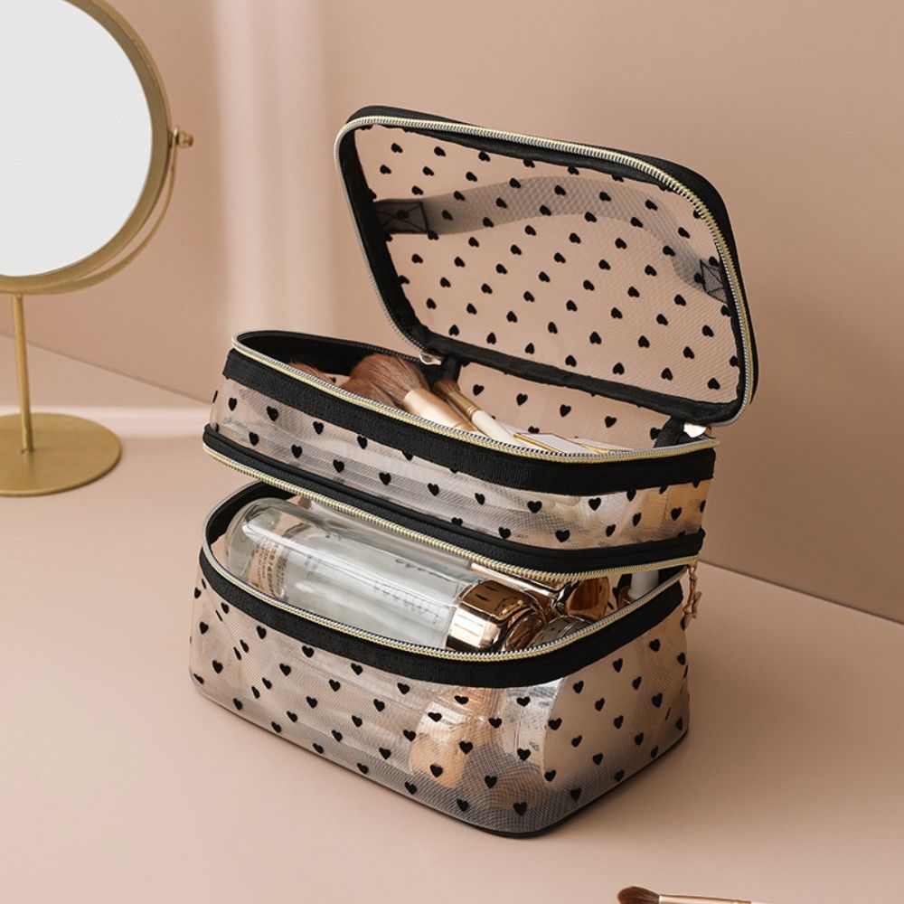 New Nylon Makeup Bag Double-la - đánh giá và giá Cosmetic Bags