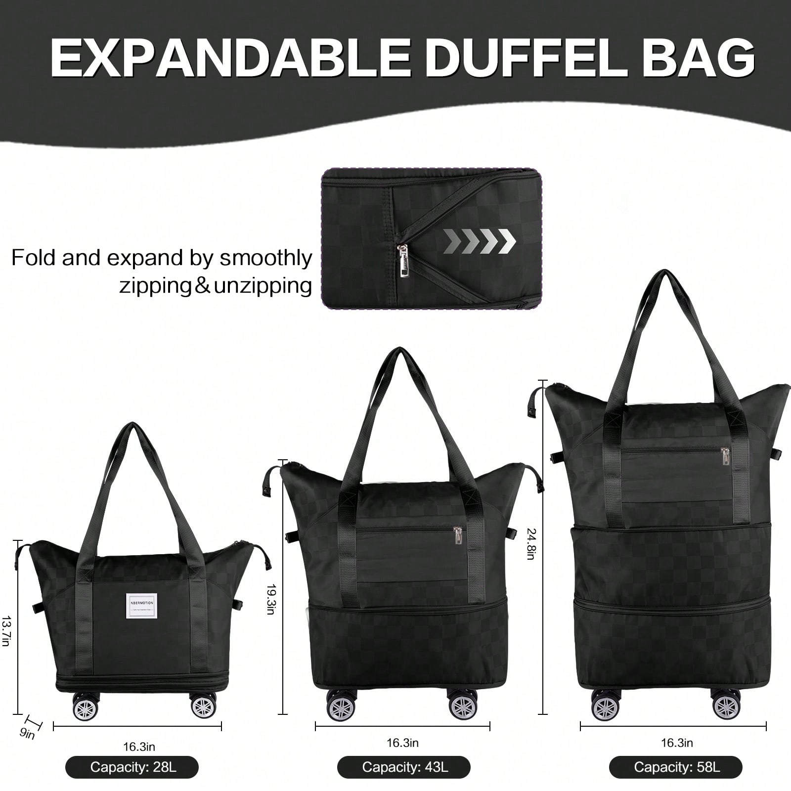 Expandable Rolling Duffle Bag  - đánh giá và giá Foldable Rolling Luggage Bag